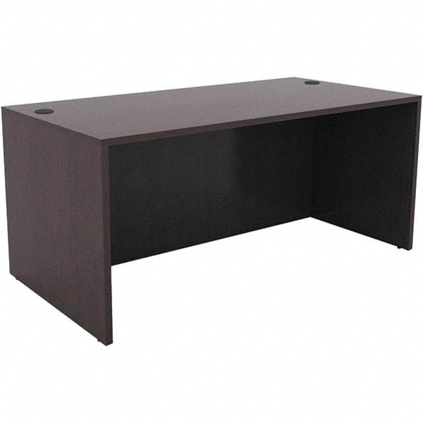 ALERA - Woodgrain Laminate Straight Front Desk - 59-1/8" Wide x 29-1/2" Deep x 29-5/8" High, Espresso - USA Tool & Supply