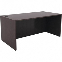 ALERA - Woodgrain Laminate Straight Front Desk - 59-1/8" Wide x 29-1/2" Deep x 29-5/8" High, Espresso - USA Tool & Supply