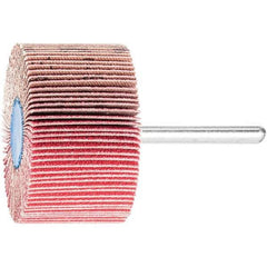 PFERD - 2" Diam x 1" Face Width, Ceramic Coated Mounted Flap Wheel - 1/4" Shank Mount, 120 Grit, 23,000 Max RPM - USA Tool & Supply