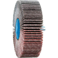 PFERD - 3" Diam x 1" Face Width, Aluminum Oxide Coated Mounted Flap Wheel - 1/4-20 Threaded Mount, 80 Grit, 20,000 Max RPM - USA Tool & Supply