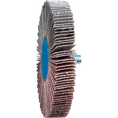 PFERD - 3" Diam x 1/2" Face Width, Aluminum Oxide Coated Mounted Flap Wheel - 1/4-20 Threaded Mount, 80 Grit, 20,000 Max RPM - USA Tool & Supply