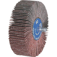 PFERD - 3" Diam x 1" Face Width, Aluminum Oxide Coated Mounted Flap Wheel - 1/4-20 Threaded Mount, 180 Grit, 20,000 Max RPM - USA Tool & Supply