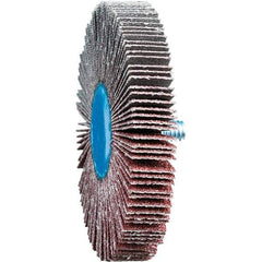 PFERD - 3" Diam x 1/2" Face Width, Aluminum Oxide Coated Mounted Flap Wheel - 1/4-20 Threaded Mount, 60 Grit, 20,000 Max RPM - USA Tool & Supply