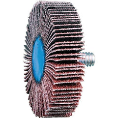 PFERD - 2" Diam x 1/2" Face Width, Aluminum Oxide Coated Mounted Flap Wheel - 1/4-20 Threaded Mount, 60 Grit, 23,000 Max RPM - USA Tool & Supply