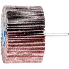 PFERD - 3" Diam x 2" Face Width, Aluminum Oxide Coated Mounted Flap Wheel - 1/4" Shank Mount, 80 Grit, 6,000 Max RPM - USA Tool & Supply