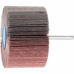PFERD - 3" Diam x 2" Face Width, Aluminum Oxide Coated Mounted Flap Wheel - 1/4" Shank Mount, 120 Grit, 6,000 Max RPM - USA Tool & Supply