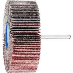 PFERD - 3" Diam x 1" Face Width, Aluminum Oxide Coated Mounted Flap Wheel - 1/4" Shank Mount, 60 Grit, 20,000 Max RPM - USA Tool & Supply