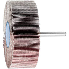 PFERD - 3" Diam x 1" Face Width, Aluminum Oxide Coated Mounted Flap Wheel - 1/4" Shank Mount, 240 Grit, 20,000 Max RPM - USA Tool & Supply