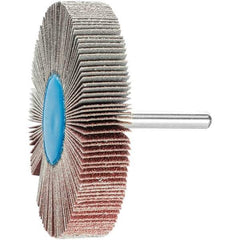 PFERD - 3" Diam x 1/2" Face Width, Aluminum Oxide Coated Mounted Flap Wheel - 1/4" Shank Mount, 80 Grit, 20,000 Max RPM - USA Tool & Supply