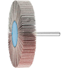 PFERD - 3" Diam x 1/2" Face Width, Aluminum Oxide Coated Mounted Flap Wheel - 1/4" Shank Mount, 120 Grit, 20,000 Max RPM - USA Tool & Supply
