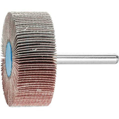 PFERD - 2" Diam x 3/4" Face Width, Aluminum Oxide Coated Mounted Flap Wheel - 1/4" Shank Mount, 180 Grit, 23,000 Max RPM - USA Tool & Supply