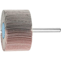 PFERD - 2" Diam x 1" Face Width, Aluminum Oxide Coated Mounted Flap Wheel - 1/4" Shank Mount, 320 Grit, 23,000 Max RPM - USA Tool & Supply