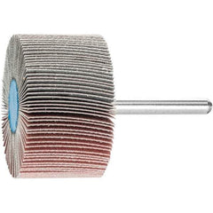 PFERD - 2" Diam x 1" Face Width, Aluminum Oxide Coated Mounted Flap Wheel - 1/4" Shank Mount, 240 Grit, 23,000 Max RPM - USA Tool & Supply