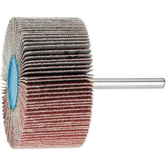 PFERD - 2-1/2" Diam x 1" Face Width, Aluminum Oxide Coated Mounted Flap Wheel - 1/4" Shank Mount, 80 Grit, 23,000 Max RPM - USA Tool & Supply