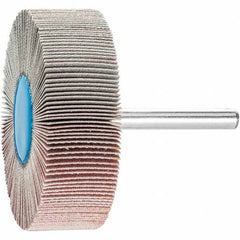 PFERD - 2-1/2" Diam x 1" Face Width, Aluminum Oxide Coated Mounted Flap Wheel - 1/4" Shank Mount, 320 Grit, 23,000 Max RPM - USA Tool & Supply