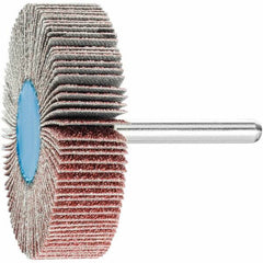 PFERD - 2-1/2" Diam x 1/2" Face Width, Aluminum Oxide Coated Mounted Flap Wheel - 1/4" Shank Mount, 60 Grit, 23,000 Max RPM - USA Tool & Supply
