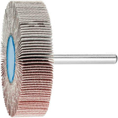 PFERD - 2-1/2" Diam x 1/2" Face Width, Aluminum Oxide Coated Mounted Flap Wheel - 1/4" Shank Mount, 120 Grit, 23,000 Max RPM - USA Tool & Supply