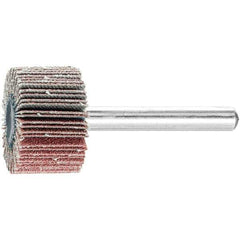 PFERD - 1" Diam x 5/8" Face Width, Aluminum Oxide Coated Mounted Flap Wheel - 1/4" Shank Mount, 120 Grit, 25,000 Max RPM - USA Tool & Supply