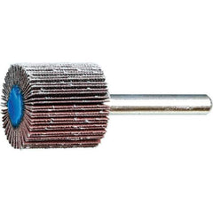 PFERD - 1" Diam x 1" Face Width, Aluminum Oxide Coated Mounted Flap Wheel - 1/4" Shank Mount, 320 Grit, 25,000 Max RPM - USA Tool & Supply