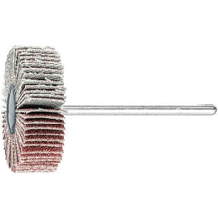 PFERD - 1-3/16" Diam x 3/8" Face Width, Aluminum Oxide Coated Mounted Flap Wheel - 1/8" Shank Mount, 120 Grit, 25,000 Max RPM - USA Tool & Supply