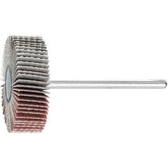 PFERD - 1-3/16" Diam x 3/8" Face Width, Aluminum Oxide Coated Mounted Flap Wheel - 1/8" Shank Mount, 180 Grit, 25,000 Max RPM - USA Tool & Supply