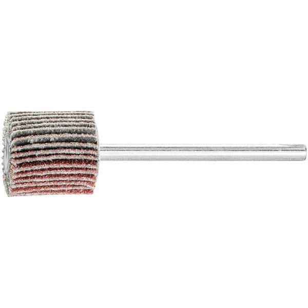 PFERD - 5/8" Diam x 5/8" Face Width, Aluminum Oxide Coated Mounted Flap Wheel - 1/8" Shank Mount, 80 Grit, 50,000 Max RPM - USA Tool & Supply