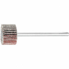 PFERD - 5/8" Diam x 3/8" Face Width, Aluminum Oxide Coated Mounted Flap Wheel - 1/8" Shank Mount, 80 Grit, 50,000 Max RPM - USA Tool & Supply