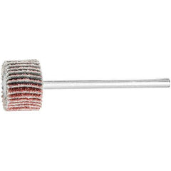 PFERD - 5/8" Diam x 3/8" Face Width, Aluminum Oxide Coated Mounted Flap Wheel - 1/8" Shank Mount, 60 Grit, 50,000 Max RPM - USA Tool & Supply