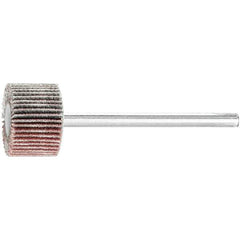 PFERD - 5/8" Diam x 3/8" Face Width, Aluminum Oxide Coated Mounted Flap Wheel - 1/8" Shank Mount, 180 Grit, 50,000 Max RPM - USA Tool & Supply