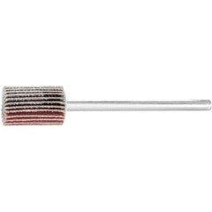 PFERD - 3/8" Diam x 5/8" Face Width, Aluminum Oxide Coated Mounted Flap Wheel - 1/8" Shank Mount, 180 Grit, 75,000 Max RPM - USA Tool & Supply