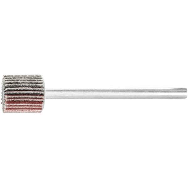 PFERD - 3/8" Diam x 3/8" Face Width, Aluminum Oxide Coated Mounted Flap Wheel - 1/8" Shank Mount, 240 Grit, 75,000 Max RPM - USA Tool & Supply