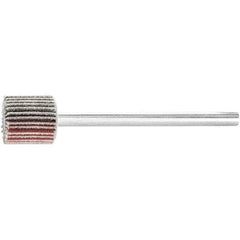 PFERD - 3/8" Diam x 3/8" Face Width, Aluminum Oxide Coated Mounted Flap Wheel - 1/8" Shank Mount, 240 Grit, 75,000 Max RPM - USA Tool & Supply