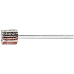 PFERD - 3/8" Diam x 3/8" Face Width, Aluminum Oxide Coated Mounted Flap Wheel - 1/8" Shank Mount, 120 Grit, 75,000 Max RPM - USA Tool & Supply
