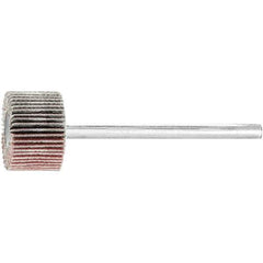 PFERD - 5/8" Diam x 3/8" Face Width, Aluminum Oxide Coated Mounted Flap Wheel - 1/8" Shank Mount, 240 Grit, 50,000 Max RPM - USA Tool & Supply