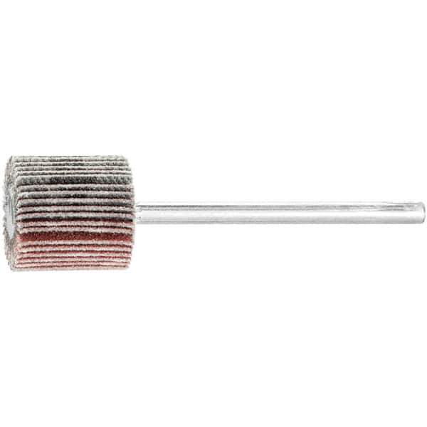 PFERD - 5/8" Diam x 5/8" Face Width, Aluminum Oxide Coated Mounted Flap Wheel - 1/8" Shank Mount, 180 Grit, 50,000 Max RPM - USA Tool & Supply