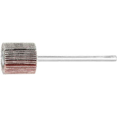 PFERD - 5/8" Diam x 5/8" Face Width, Aluminum Oxide Coated Mounted Flap Wheel - 1/8" Shank Mount, 180 Grit, 50,000 Max RPM - USA Tool & Supply
