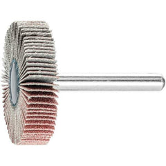 PFERD - 1-1/2" Diam x 1/2" Face Width, Aluminum Oxide Coated Mounted Flap Wheel - 1/4" Shank Mount, 120 Grit, 23,000 Max RPM - USA Tool & Supply