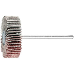 PFERD - 1-3/16" Diam x 3/8" Face Width, Aluminum Oxide Coated Mounted Flap Wheel - 1/8" Shank Mount, 80 Grit, 25,000 Max RPM - USA Tool & Supply