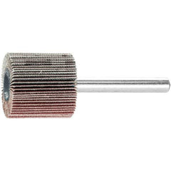 PFERD - 1" Diam x 1" Face Width, Aluminum Oxide Coated Mounted Flap Wheel - 1/4" Shank Mount, 180 Grit, 25,000 Max RPM - USA Tool & Supply