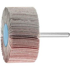 PFERD - 2-1/2" Diam x 1" Face Width, Aluminum Oxide Coated Mounted Flap Wheel - 1/4" Shank Mount, 180 Grit, 23,000 Max RPM - USA Tool & Supply