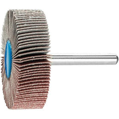 PFERD - 2" Diam x 1/2" Face Width, Aluminum Oxide Coated Mounted Flap Wheel - 1/4" Shank Mount, 120 Grit, 23,000 Max RPM - USA Tool & Supply