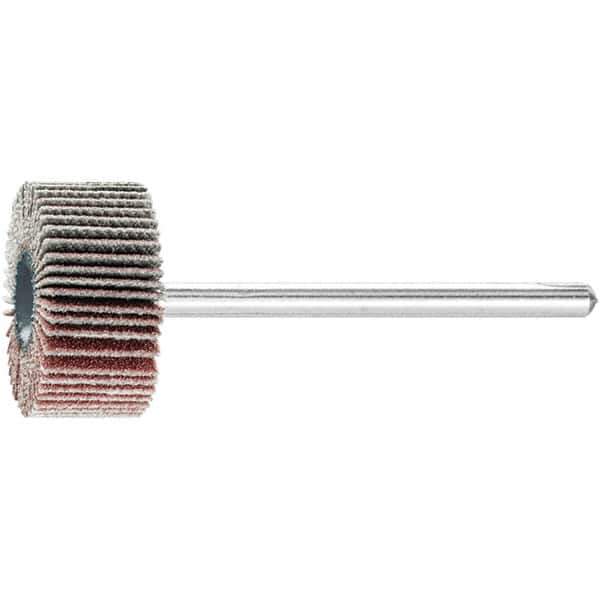 PFERD - 3/4" Diam x 3/8" Face Width, Aluminum Oxide Coated Mounted Flap Wheel - 1/8" Shank Mount, 180 Grit, 38,100 Max RPM - USA Tool & Supply