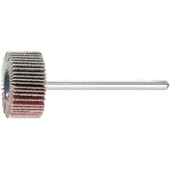 PFERD - 3/4" Diam x 3/8" Face Width, Aluminum Oxide Coated Mounted Flap Wheel - 1/8" Shank Mount, 180 Grit, 38,100 Max RPM - USA Tool & Supply