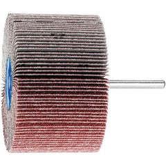 PFERD - 3" Diam x 2" Face Width, Aluminum Oxide Coated Mounted Flap Wheel - 1/4" Shank Mount, 60 Grit, 6,000 Max RPM - USA Tool & Supply
