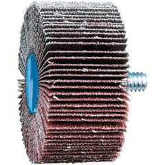 PFERD - 2" Diam x 1" Face Width, Aluminum Oxide Coated Mounted Flap Wheel - 1/4-20 Threaded Mount, 80 Grit, 23,000 Max RPM - USA Tool & Supply