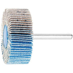 PFERD - 2" Diam x 1" Face Width, Aluminum Oxide Coated Mounted Flap Wheel - 1/4" Shank Mount, 80 Grit, 23,000 Max RPM - USA Tool & Supply
