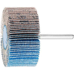 PFERD - 2-1/2" Diam x 1" Face Width, Aluminum Oxide Coated Mounted Flap Wheel - 1/4" Shank Mount, 80 Grit, 23,000 Max RPM - USA Tool & Supply