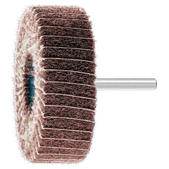 PFERD - 3" Diam x 1" Face Width, Aluminum Oxide Nonwoven Mounted Flap Wheel - 1/4" Shank Mount, 180 Grit, 7,500 Max RPM - USA Tool & Supply