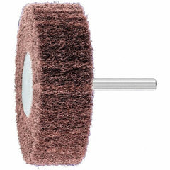 PFERD - 3" Diam x 1" Face Width, Aluminum Oxide Nonwoven Mounted Flap Wheel - 1/4" Shank Mount, 180 Grit, 7,500 Max RPM - USA Tool & Supply