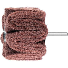 PFERD - 3" Diam x 2" Face Width, Aluminum Oxide Nonwoven Mounted Flap Wheel - 1/4" Shank Mount, 180 Grit, 7,500 Max RPM - USA Tool & Supply